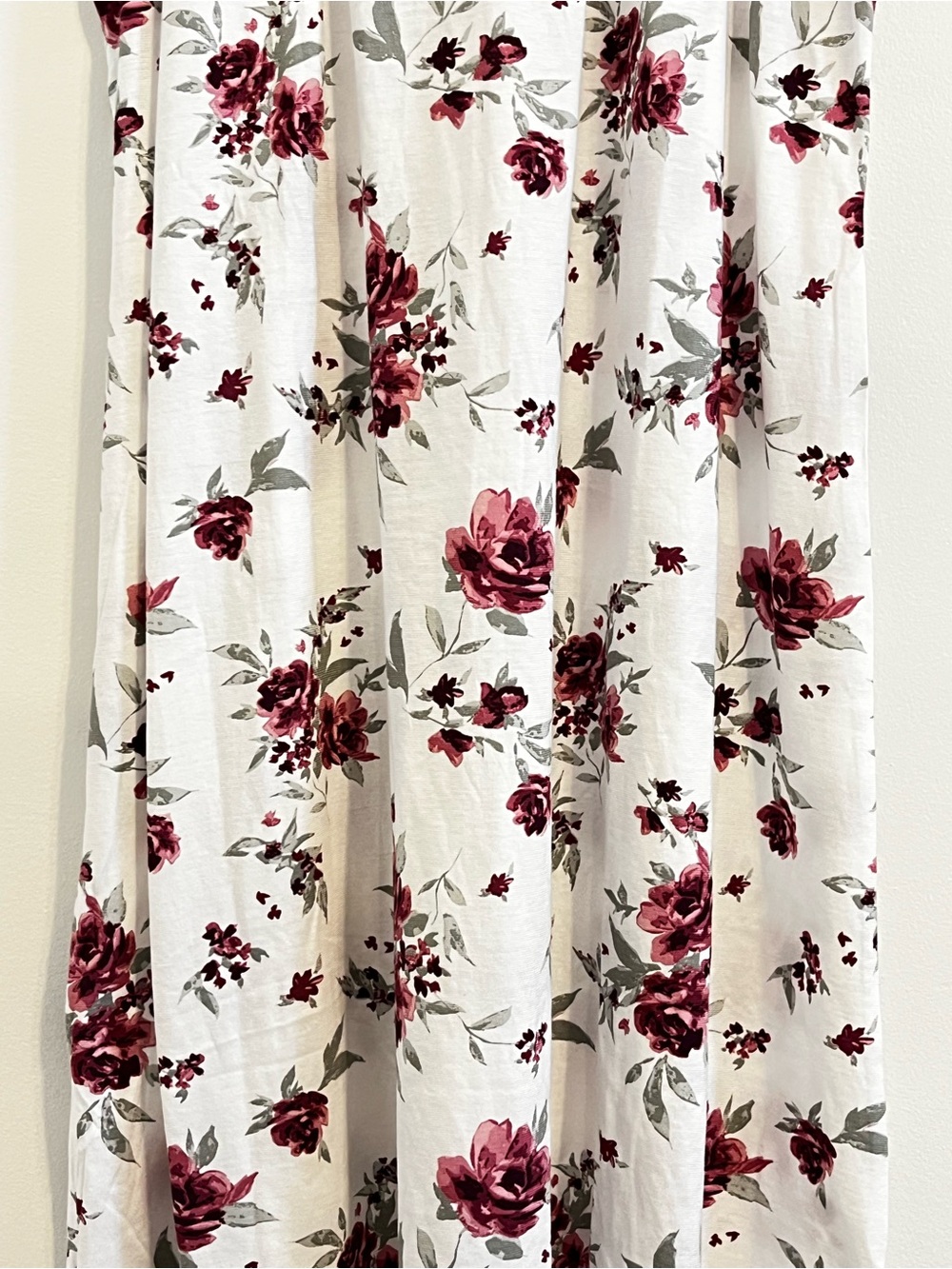 NWT Garnet Hill Silk Trim Nightgown Organic Cotton Sleeveless Rosette Floral - Picture 4 of 11